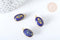 Pendentif ovale amulette lapis lazulis naturelle argent 925 doré 18K 30mm, pendentif pierre naturelle, x1, G7713