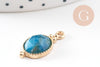 Pendentif ovale apatite bleue naturelle 20.5mm, x1 (G10896)
