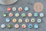 Pendentif ovale céramique Fabriqués en France 16mm, x1 (G11390)-Breloques et pendentifs-Gingerlily Perles