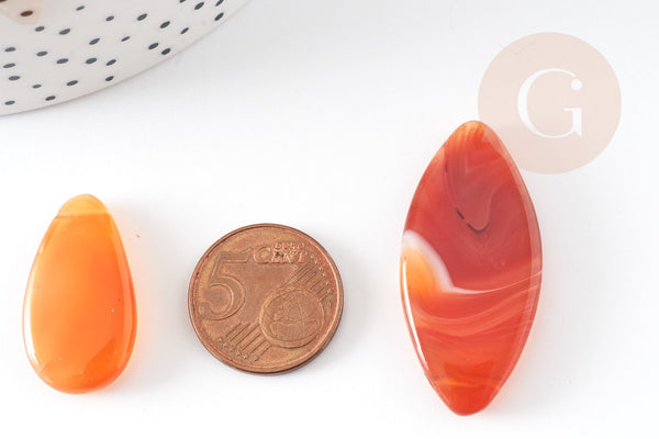 Pendentif ovale cornaline,Pendentif bijoux,pendentif pierre, pierre naturelle, cornaline naturelle, 28-42mm, x1 (G4376)