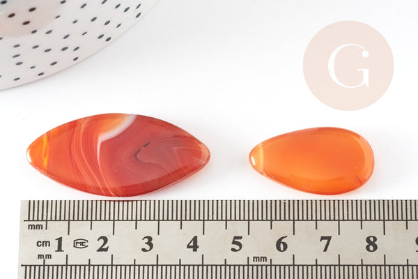 Pendentif ovale cornaline,Pendentif bijoux,pendentif pierre, pierre naturelle, cornaline naturelle, 28-42mm, x1 (G4376)
