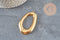 Hollow oval pendant, 304 stainless steel, gold textured, 58mm, x1 (G11268)