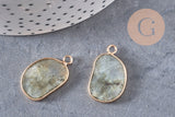 Pendentif ovale labradorite labradorite naturelle 25mm, x1 (G1139)