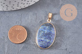 Pendentif ovale lapis lazulis, pendentif pierre naturelle bleu,lapis lazulis naturel,35mm,x1, G3370