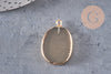 Pendentif ovale quartz fumé naturel 28mm, x1 (G1137)