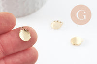 Pendentif ovale support cabochon acier 304 inoxydable doré 10x8mm, x1 (G4671)