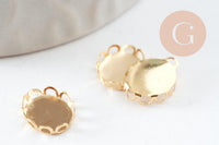 Pendentif ovale support cabochon acier 304 inoxydable doré 10x8mm, x1 (G4671)