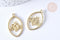 Pendentif ovale torsadé abeille zamac doré 28.5mm, pendentif création bijoux doré, x1 G7752