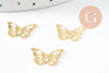 Pendentif papillon acier 304 inoxydable doré 10.5mm, x5 (G9664)