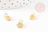 Pendentif papillon zamac doré,fournitures créatives, sans nickel,creation bijoux,perle géométrique,9.5mm, x5 G5455