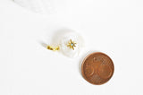 Pendentif perle naturelle Keshi coquillage zircon,porte bonheur,création bijou,perle naturelle eau douce blanche,17-27mm, x1,G3249