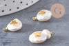 Pendentif perle naturelle Keshi étoile dorée,porte bonheur,perle eau douce,création bijou,perle naturelle blanche,17-27mm, x1 (G1954)