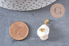 Pendentif perle naturelle Keshi oeil laiton doré 17-27mm x1 (G2028)