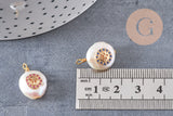 Pendentif perle naturelle Keshi zircons,porte bonheur,perle eau douce,création bijou,perle naturelle blanche,17-27mm, x1 (G3248)