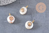 Pendentif perle naturelle Keshi zircons,porte bonheur,perle eau douce,création bijou,perle naturelle blanche,17-27mm, x1 (G3248)