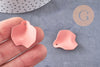 Pendentif pétale feuille fer rose corail 26,5mm,Perle pétale fleur, x1 (G7083)