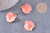 Pendentif pétale feuille fer rose corail 26,5mm,Perle pétale fleur, x1 (G7083)