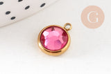 Pendentif pierre acier 304 inoxydable doré 12mm, x1 (G10745)