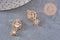 Pendentif planète étoile laiton doré 18K zircon 21mm, pendentif en cristal création bijoux porte bonheur femme en zircon, x1 (G5994)