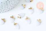Pendentif pointe jade blanc, pendentif , bijou pierre,pendentif pierre, jade naturel, pendentif pierre naturelle,19mm, x1 G5713
