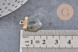 Pendentif pointe labradorite naturelle claire laiton doré 19mm, x1 (G5921)