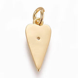 Pendentif pointe oeil laiton doré zircon 15mm, un pendentif doré sans nickel pour la création de bijoux chance x1 G3172