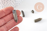 Pendentif pointe pyrite grise, pendentif goutte, pyrite naturelle,10-35mm, x1 (G3527)