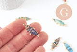Pendentif poisson zamac doré multicolore 27mm, x5 (G9936)