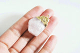 Pendentif quartz rose naturel pierre brute, x1 (G0773)