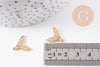 Pendentif queue de poisson acier 201 inoxydable doré 14mm, x2 (G10223)
