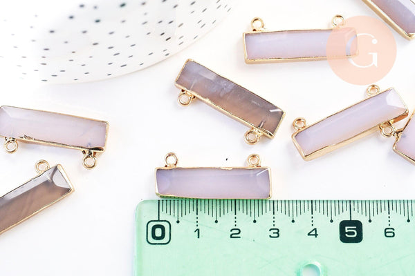 Pendentif rectangle agate naturelle grise,pendentif bijoux, pendentif agate,pendentif pierre, agate naturelle,30.5mm, x1 G6266