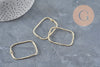 Rectangular cut-out pendant, textured gold zamak, 46mm, x2 (G11260)