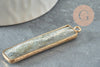 Pendentif rectangle labradorite naturelle laiton doré 46.5mm, x1 (G3131)