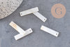 Pendentif rectangle nacre blanche naturelle 30mm, perle rectangulaire coquillage blanc, x5 G1080