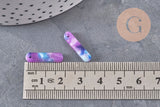 Pendentif rectangle violet bleu acétate 19.5mm, x10 (G3087)