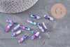 Pendentif rectangle violet bleu acétate 19.5mm, x10 (G3087)