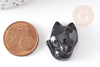 Pendentif renard agate noire naturelle en pierre ,23mm, x1 (G4574)