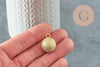 Pendentif rond Bola harmonie carillon en laiton doré sablé 22mm, x1 (G9506)