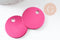 Pendentif rond aluminium rose fuchsia à graver 20mm, x1 (G10186)