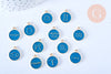 Pendentif rond constellation zamac doré émail bleu marine 15mm, x1 (G6666)