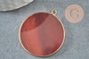 Pendentif rond cornaline,Pendentif bijoux,pendentif pierre, pierre naturelle,32mm, x1 G5155