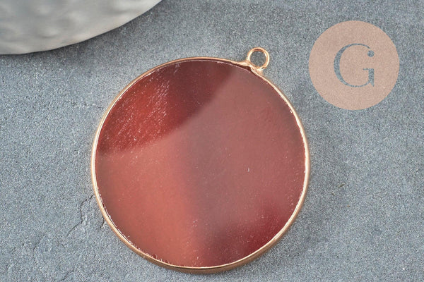 Pendentif rond cornaline,Pendentif bijoux,pendentif pierre, pierre naturelle,32mm, x1 G5155