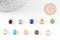Pendentif rond doré cristal,fournitures créatives,pendentif cristal coloré,12mm, x1 (G5039)