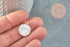 Pendentif rond howlite 20mm,howlite naturel,pendentif rond, x1 G6594