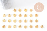 Pendentif rond lettre initiale acier doré sans nickel 12mm, x1 (G4786)