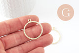Pendentif rond martelé zamac doré 30.5mm pour résine, x1 (G10025)