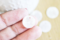 Pendentif rond nacre blanche, pendentif coquillage blanc, coquillage naturel,création bijoux, 20mm, x10 G3095