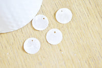 Pendentif rond nacre blanche, pendentif coquillage blanc, coquillage naturel,création bijoux, 20mm, x10 G3095