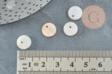 Pendentif rond nacre blanche, pendentif coquillage, coquillage naturel,11mm, x10 (G0360)