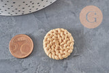 Natural woven wicker pendant, craft supplies, wooden bead, wicker bead, geometric beads, 19-25mm, X2 G2439